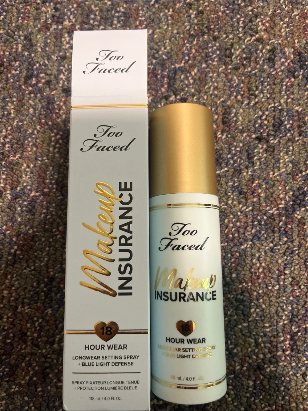 Too Faced Mint & Gold Makeup Insurance Setting Spray